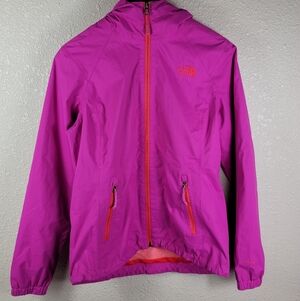 The North Face Woman's Magenta Windbreaker Hoodie Rain Jacket Size Small